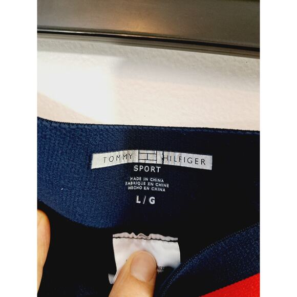 Nwt Tommy Hilfiger Sport Women's Blue Athletic Leggings In Size Large Y2K - Picture 3 of 5